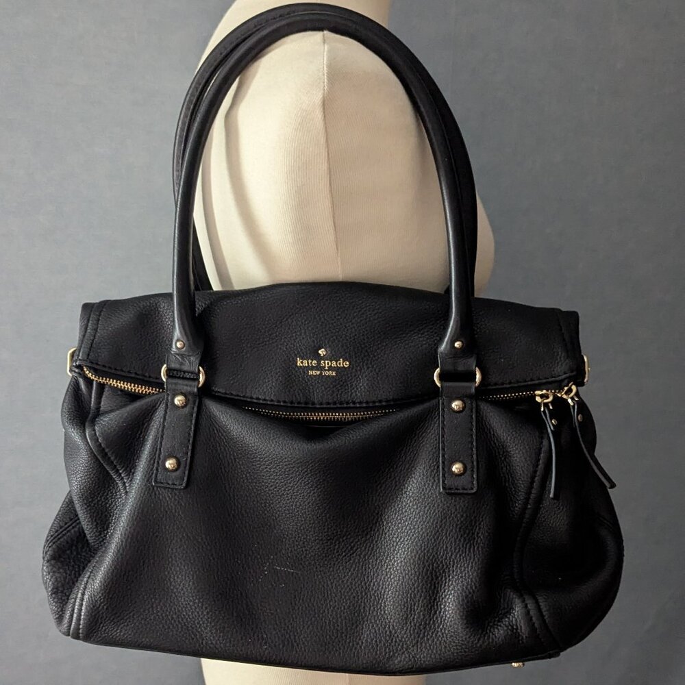KATE SPADE New York Black Pebbled Leather Cobble Hill Leslie Purse Handle Bag
